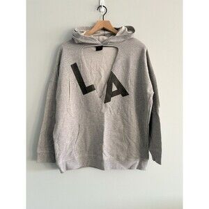 Material Girl LA Sweatshirt Womens Size Large Grey Hooded
